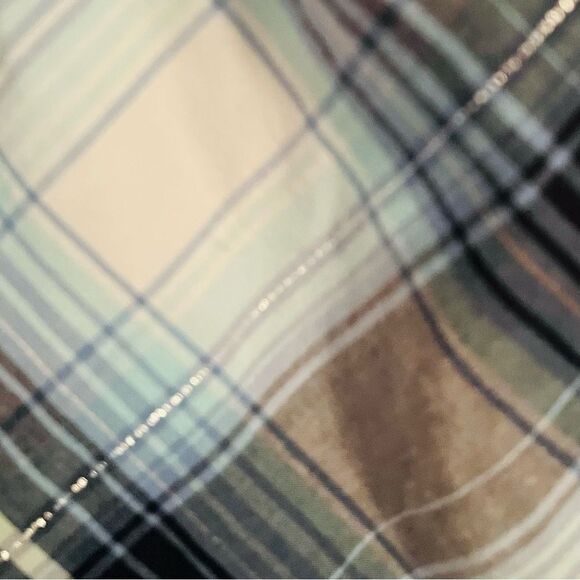 Justice Sequin Ruffle Blue Plaid Tank Top Silver Theead Trim Girls 12 - Picture 5 of 9